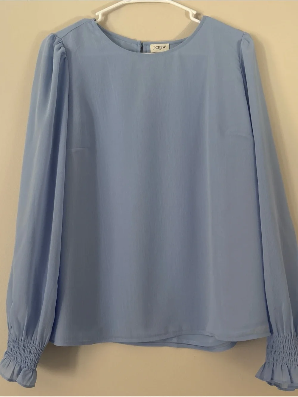 J. Crew Pale Blue Long-Sleeve Blouse